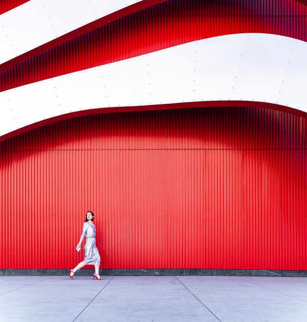Red building facade, commercial fire risk assessment