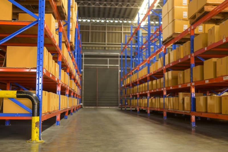 Warehouse racking aisle, workplace fire risk assessment